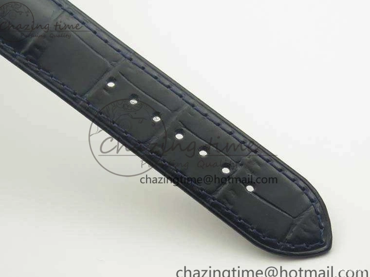 0218 Fashionable De Ville Prestige Real Power Reserve SS TW 1:1 Best Edition White Dial Blue Markers On Leather Strap A 8094